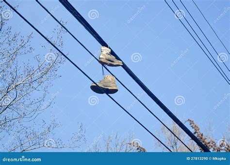 shoes thrown over power lines.